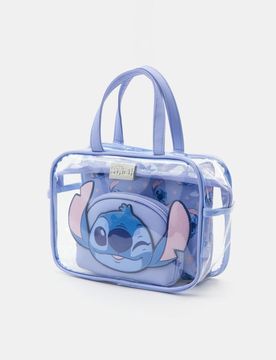 Borsa da toilette 3 pack Stitch - blu pallido