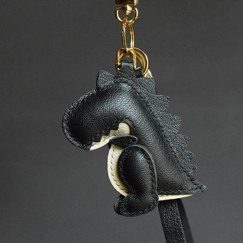 Handmade Leather Little Dinosaur Bag Charm Key Chain Key Ring - Aliexpress - FashionsVida