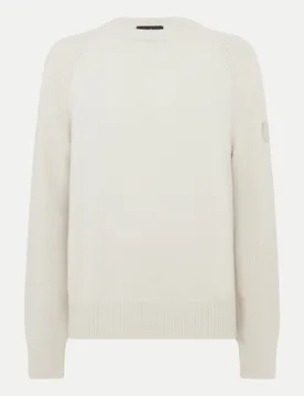 Rundhalspulli aus Merinowolle Weiß XL - Belstaff - FashionsVida