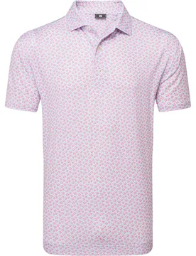 Polo Floral Sketch Print Lisle, rosa s - FootJoy - FashionsVida