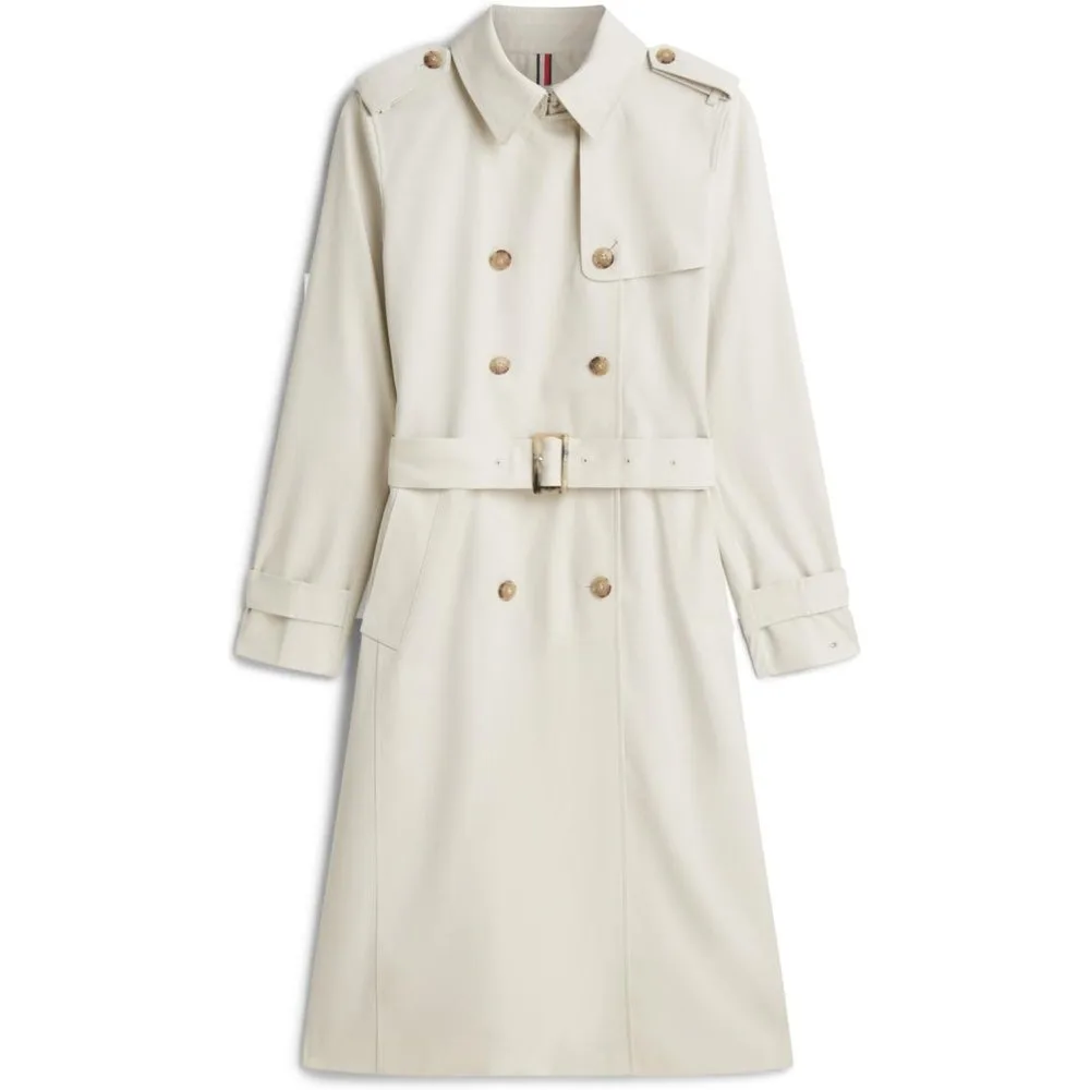 Gabardina de mujer midi de algodón con corte entallado - Tommy Hilfiger - FashionsVida