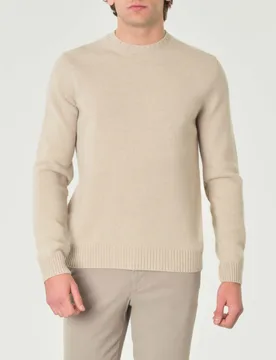 Maglia girocollo Pellizzari beige in misto lana e cachemire finezza 7 - Rodolfo Pellizzari - FashionsVida