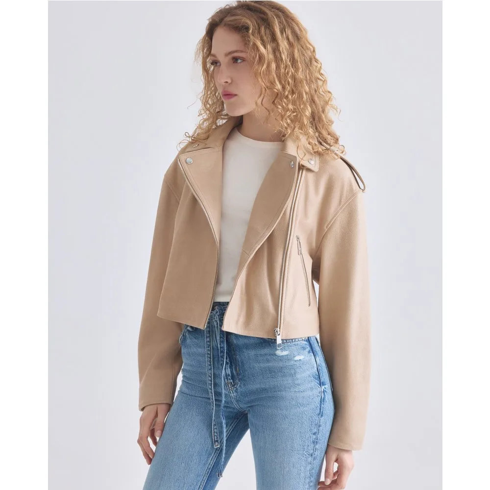 Cazadora manga larga de piel de oveja - Boss Orange - FashionsVida