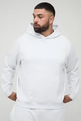 Herren Plus Basic BM Signature Regular Fit Kapuzenpullover zum Überziehen Grey Marl Größe 3XL
