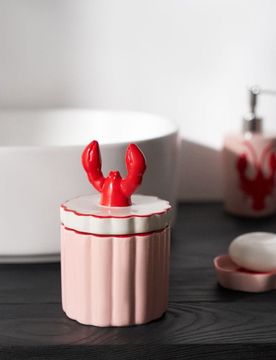 Scatola portaoggetti con motivo di aragosta - rosa