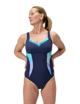 Shaping Printed Lunaelustre Swimsuit Turquoise Gem UK 38 Women - Speedo - FashionsVida