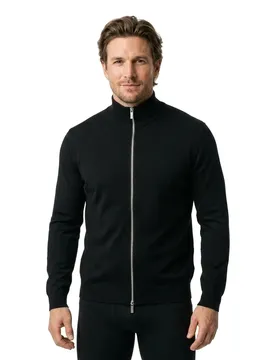 Maglione Con Zip Completo Teller Relaxed Fit Black L