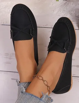 Nuevos mocasines de conducir para mujer talla grande, versátiles para todas las estaciones, de punta redonda, empeine bajo, ligeros, sin cordones, c? - Shein - FashionsVida