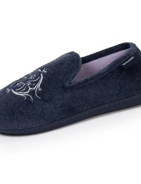Chaussons charentaises Marine brodé marine chiné 37 - Isotoner - FashionsVida