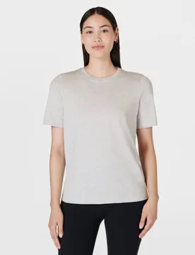 Essential Cotton Rich Crew Neck T-Shirt Chambray female - Sweaty betty - FashionsVida