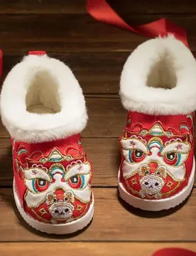 Winter Girls Chinese Tradition Tiger-Head Cotton Boots Boys Girls Soft Sole Non Slip Low Top Slip On Plush Warm Snow Boots - Aliexpress - FashionsVida