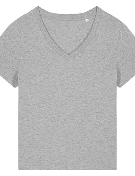 Organic Cotton V-Neck T-Shirt - Grey - Natural Collection Select - FashionsVida