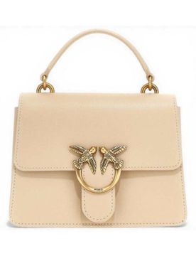 Borsa a Mano Love One Top Handle Mini Donna Azzurro in Pelle Seta con Logo Love Birds