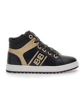 Sneakers Mid-Cut Nere e Oro 87069387 32