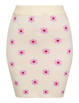 Swirly Falda crema / lila / rojo