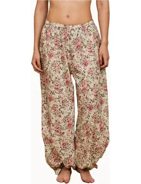 Pantalón largo bombacho con estampado floral - Bohodot - FashionsVida