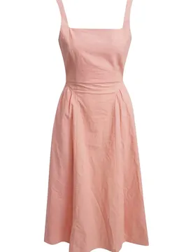 SQUARE NECK DRESS GATHERED WAIST female