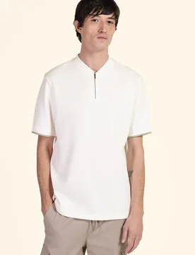 Mens Heavy T-Shirt With Baseball Collar - - Size: M - Larsson & Co - FashionsVida