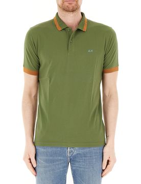 SUN68 Polo in cotone VERDE OLIVA S