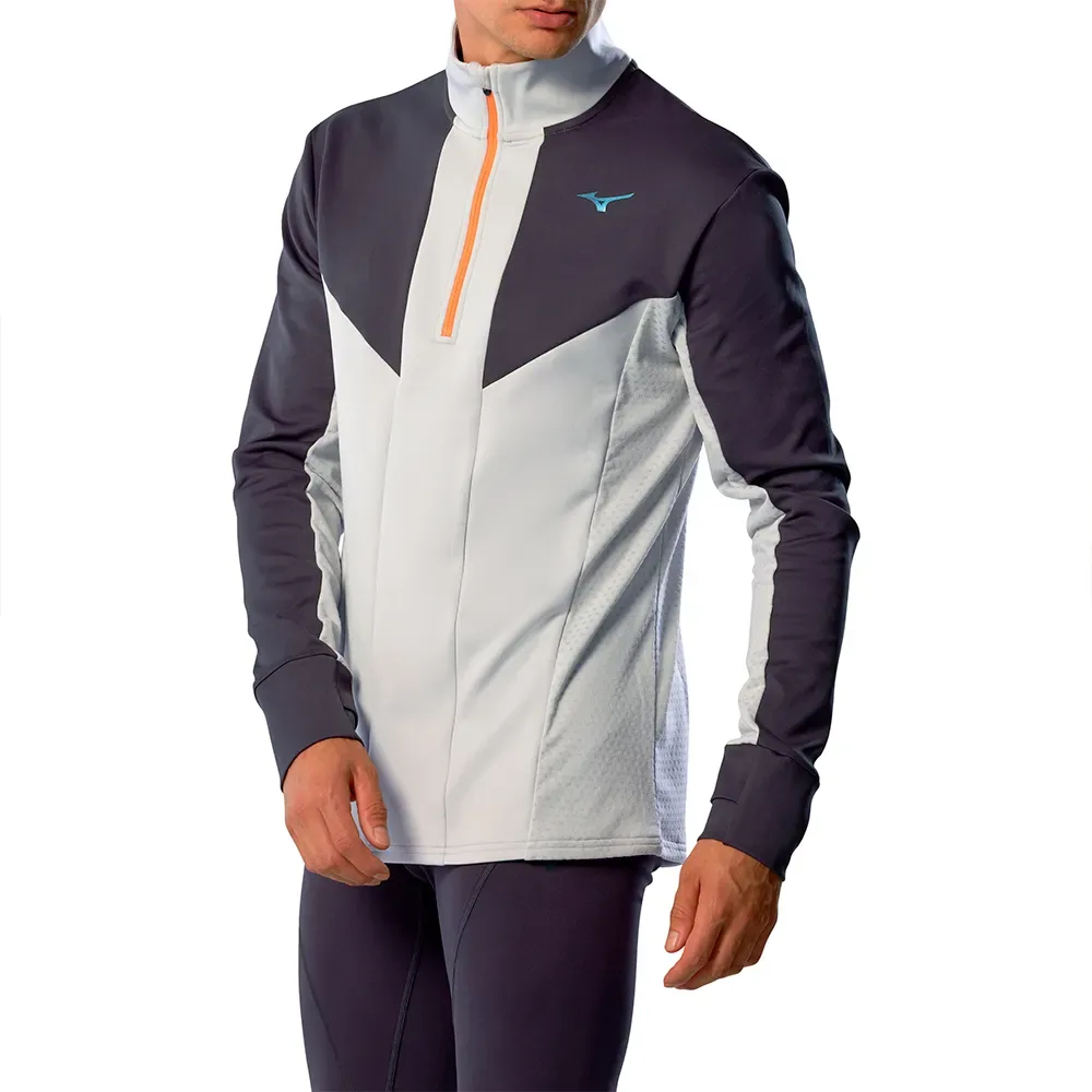 Active Warmalite Half Zip Sweatshirt Vapor Silver XL Men - Mizuno - FashionsVida