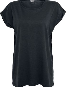 T-Shirt - Ladies Extended Shoulder Tee - XS bis 5XL - für Damen - Größe M - schwarz - Frauen - female