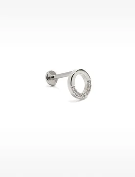 Piercing de acero inoxidable para oreja redondo con circonitas - Parfois - FashionsVida