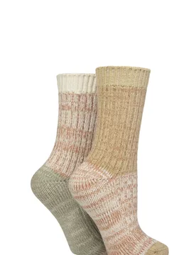 Women's 2 Pair Elle Chunky Ribbed Boot Socks Classic Beige 4-8 - Assorted - Size: Small - SockShop - FashionsVida