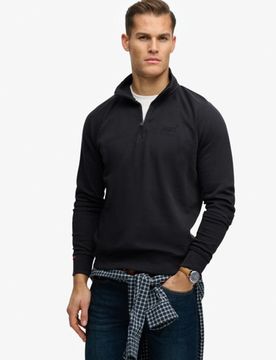 Superdry Herren Essential Logo Raglan Henley Sweatshirt Navy - Größe: M