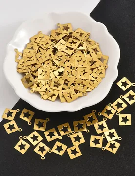 PCS DIY Brass Charm Pendants Square Hollow Pentacle Star Handmade Earrings Necklace Headwear Jewelry Crafts Accessories - Aliexpress - FashionsVida