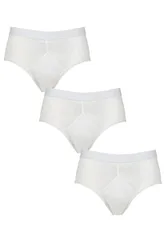 Mens 3 Pack Cotton High Rise Briefs White S - White - Size: Small
