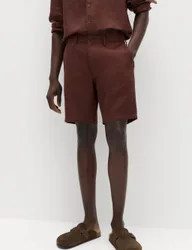 Linen Blend Chino Shorts Sable male