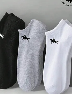Par de calcetines de algodón de corte bajo para mujer, calcetines invisibles, blanco/gris/negro, transpirables, suaves, adecuados para todas las esta - Shein - FashionsVida