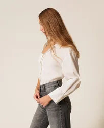 Chemise asymétrique en popeline