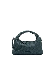 Bolso de cuero - Bolso de mano SADIE GRANDE WEAVE SILKY verde oscuro