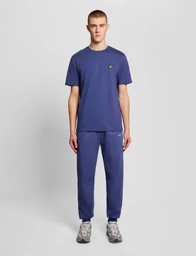 Men's Cotton Blend Script Jogger in Blue - Lyle & Scott - FashionsVida