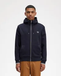 Felpa blu con cappuccio e chiusura zip