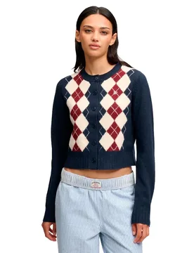 Cardigan Argyle Navy S - Superdry - FashionsVida