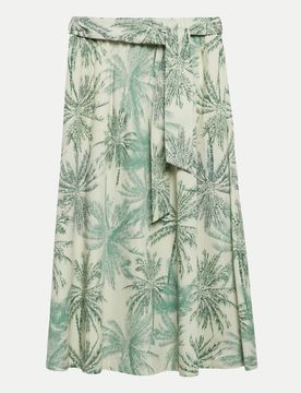 BLACK LABEL Rock mit Floralmuster Grün 36