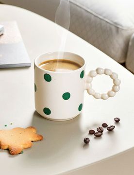 Tazza in ceramica con manico - verde pallido