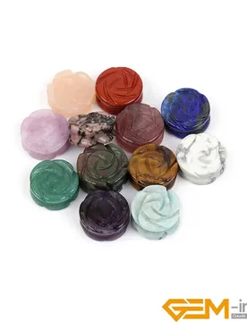 Pcs Hand Double Side Carved 14mm Plant Rose Flower Natural Assorted Stone Charms Losse Beads For Bracelets Rings Jewelry - Aliexpress - FashionsVida