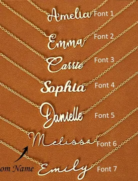Collar con nombre personalizado, Collar con nombre personalizado chapado en oro de 18k, Collar con nombre minimalista, Regalo de Navidad, Regalo del D - Shein - FashionsVida