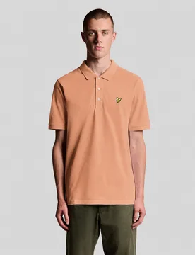 Mens Cotton Polo Shirt - Brown - Size X-Small - Lyle & Scott - FashionsVida