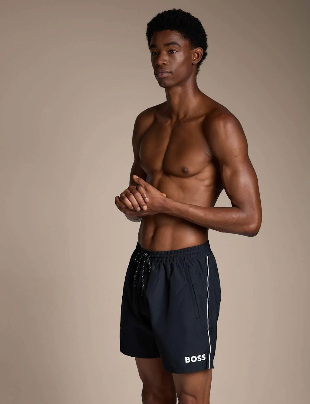 Boss Swim Shorts Black male - BOSS - FashionsVida