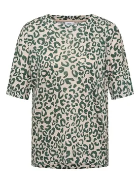 LINEN OPTIC_AOP Button T-Shirt female - XXL - FashionsVida