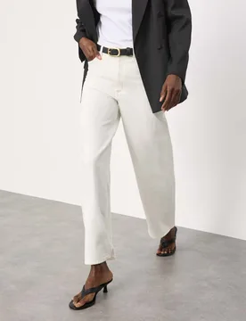 High Waisted Wide Leg Jeans Ecru female - Autograph - FashionsVida