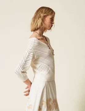 Pull ajouré avec chevrons - Actitude by Twinset - FashionsVida