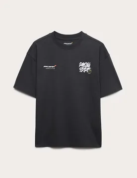 Pure Cotton McLaren™ Graphic T-Shirt (6-16 Yrs) Black male - M&S - FashionsVida