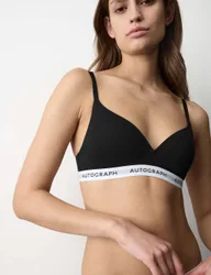 Lille Supima™ Cotton Non Wired Plunge Bra A-E Black female