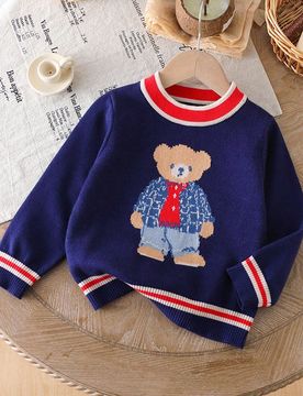 Suéter de manga larga con estampado de moda jacquard para niño, otoño/invierno