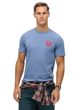 Maglietta A Maniche Corte Neon Relaxed Bay Blue 3XL - Superdry - FashionsVida